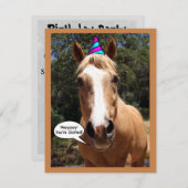 Party Einladung - "Bess the Party Horse" (Vorne/Hinten)