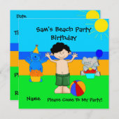 Party Einladung Birthday Beach Boys Children (Vorne/Hinten)