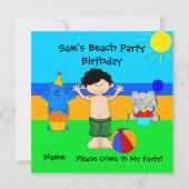 Party Einladung Birthday Beach Boys Children (Vorderseite)