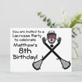 Party Einladung Birthday Lacrosse (Stehend Vorderseite)