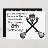 Party Einladung Birthday Lacrosse (Vorne/Hinten)