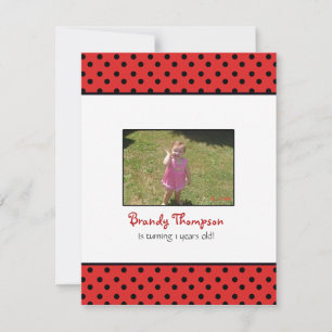 Party Einladung "Black and Red Polka Dot Lady Bug"