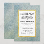 Party Einladung Blau / Grün und Weiß (Vorne/Hinten)