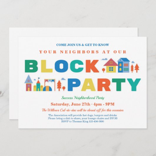 Party Einladung blockieren (Vorne/Hinten)