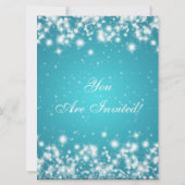 Party Einladung Blue Elegante Sparkle Custom (Rückseite)