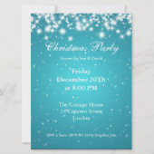 Party Einladung Blue Elegante Sparkle Custom (Vorderseite)