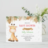 Party Einladung Boho giraffe (Stehend Vorderseite)