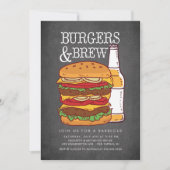 Party Einladung Burgers & Brew (Vorderseite)