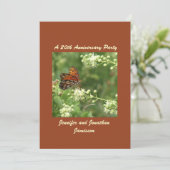 Party Einladung Butterfly zum 20. Jubiläum (Stehend Vorderseite)