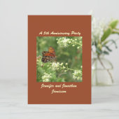 Party Einladung Butterfly zum 5. Jahrestag (Stehend Vorderseite)