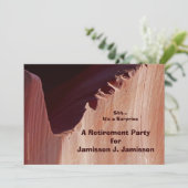 Party Einladung Canyon: Überraschungsruhestand (Stehend Vorderseite)