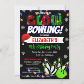 Party Einladung "Christmas Glow Bowling" (Vorderseite)