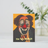 Party Einladung CLOWN ~ EINFACH ZU KUNDEN! (Stehend Vorderseite)