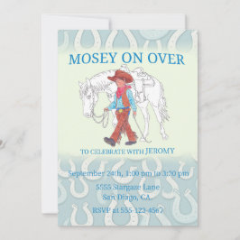 Party Einladung Cowboy und Pferd