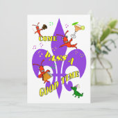 Party Einladung Crawfish Fleur de Lys (Stehend Vorderseite)