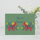 Party Einladung Dala Horse (Stehend Vorderseite)