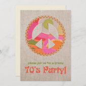 Party Einladung der 70er (Vorne/Hinten)