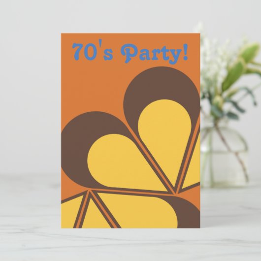 Party Einladung der 70er (Stehend Vorderseite)