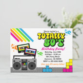 Party Einladung der 80er (Stehend Vorderseite)