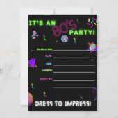 Party Einladung der 80er (Vorderseite)