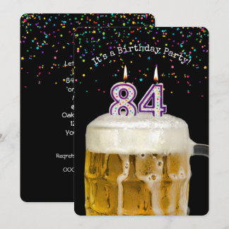 Party Einladung der 84. Geburtstagskandle