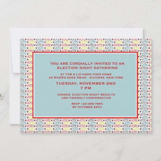 Party Einladung der Abstimmung (Vorderseite)