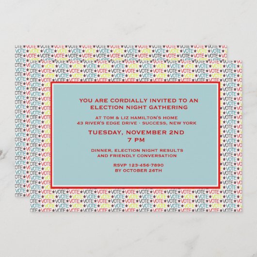 Party Einladung der Abstimmung (Vorne/Hinten)