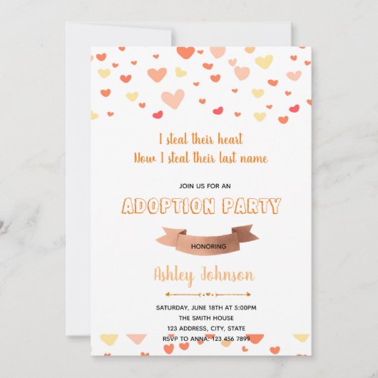 Party Einladung der Adoption (Vorderseite)