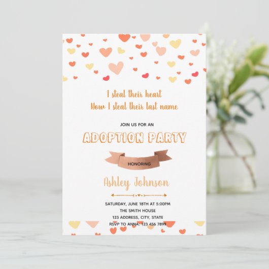 Party Einladung der Adoption (Stehend Vorderseite)