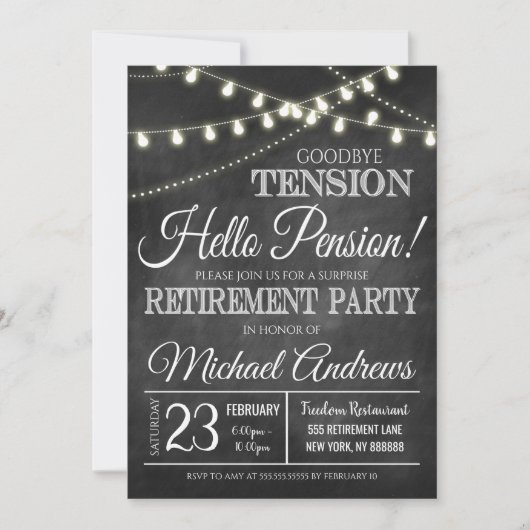 Party Einladung der Altersversorgung (Vorderseite)