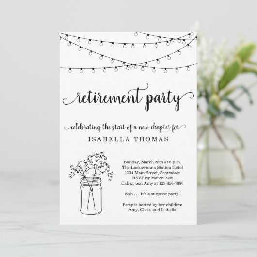 Party Einladung der Altersversorgung (Stehend Vorderseite)