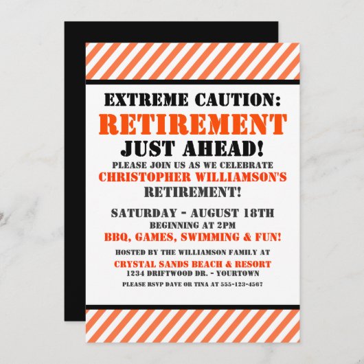 Party Einladung der Altersversorgung (Vorne/Hinten)