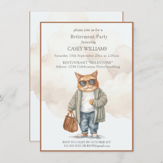 Party Einladung der Altersversorgung (Vorne/Hinten)