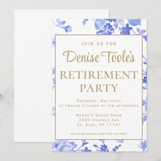 Party Einladung der Altersversorgung (Vorne/Hinten)