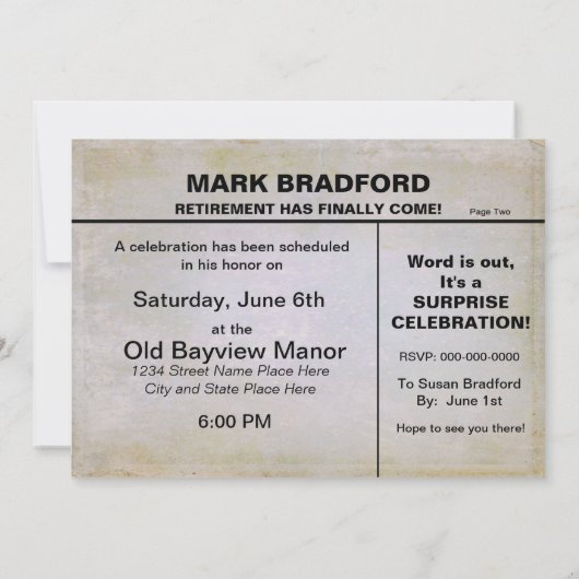 Party Einladung der Altersversorgung - FOTO INSERT (Rückseite)