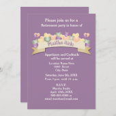 Party Einladung der Altersversorgung / Lila Herzen (Vorne/Hinten)