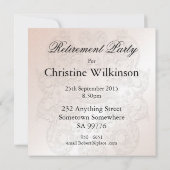 Party Einladung der Altersversorgung mit Rose und  (Rückseite)