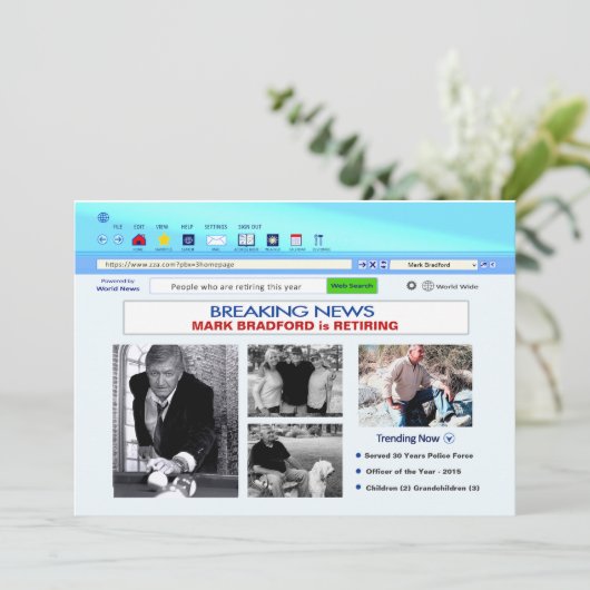 Party Einladung der Altersvorsorge, Internet-Zuhau (Stehend Vorderseite)