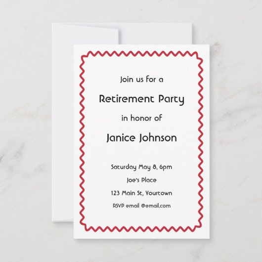 Party Einladung der Altersvorsorge mit lustiger Ka (Rückseite)