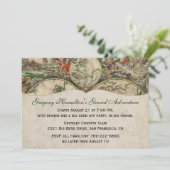 Party Einladung der antiken Karte (Stehend Vorderseite)