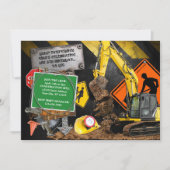 Party Einladung der Bauarbeiter (Vorderseite)