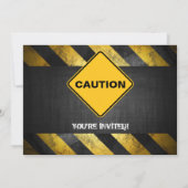 Party Einladung der Bauarbeiter (Rückseite)