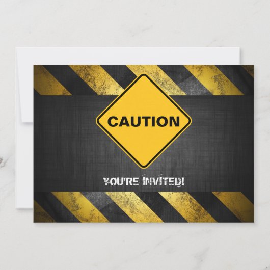 Party Einladung der Bauarbeiter (Rückseite)