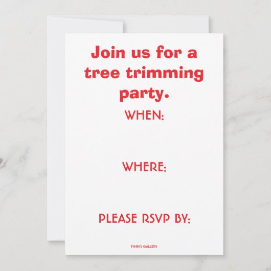 PARTY EINLADUNG DER BAUMUSTER (Rückseite)