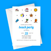 Party Einladung der Beach Icons