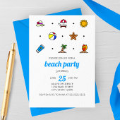 Party Einladung der Beach Icons