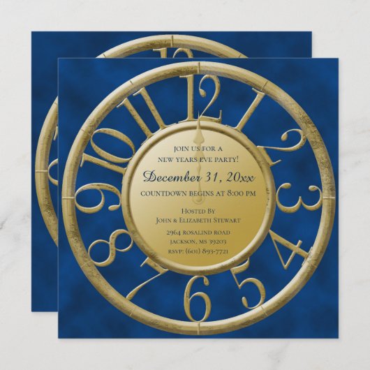 Party Einladung der Clock Countdown-Phase (Vorne/Hinten)