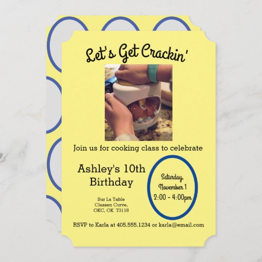 Party Einladung der Eierkochklasse (Vorne/Hinten)