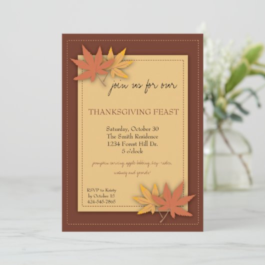 Party Einladung der Erntedank (Stehend Vorderseite)