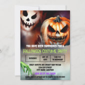 Party Einladung der finsteren Halloween-Kostüme (Vorderseite)